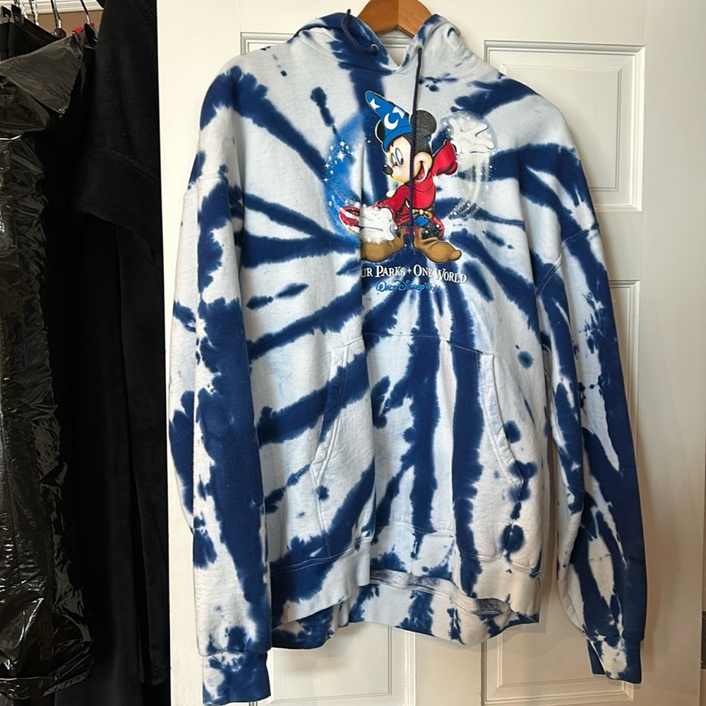 Vintage walt Disney world tie dye hood sweatshirt